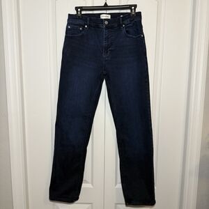 Frame Women's Blue Denim Modern Straight Jeans Pants Organic Cotton Blend Sz 32